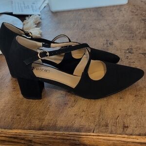 IDIFU Women's Black Block Heels